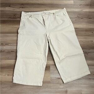 Gloria Vanderbilt Cream Women's Shape Capris Culotte Wide Leg Pants 20W